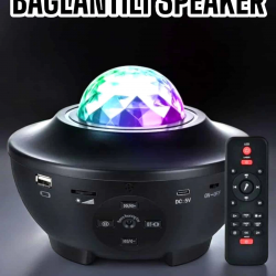 Mey İthalat® Yıldızlı gökyüzü Projektörü Uzaktan kumandalı Çocuklara Özel Şarjlı