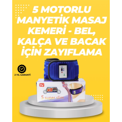 Mey İthalat® Titreşimli Masaj Kemeri 20 Mıknatıs 5 Motorlu
