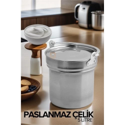 Mey İthalat® Yoğurt Bakracı 5 Lt Paslanmaz Çelik