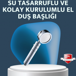 Mey İthalat® Yüksek Basınçlı 3 Fonksiyonlu Duş Başlığı
