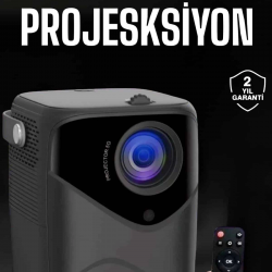 Mey İthalat® Yüksek HD Görünümlü Taşınabilir Projeksiyon Cihazı