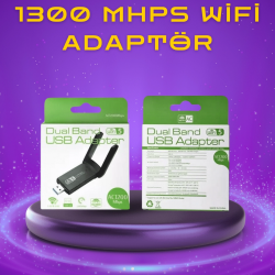 Mey İthalat® Yüksek Hızlı 1200 Mbps Çift Bant USB WiFi Adaptör – Güçlü Sinyal, Geniş Uyumluluk