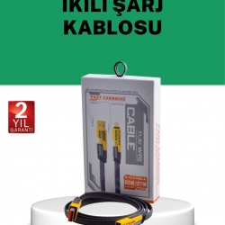 Mey İthalat® Yüksek Hızlı 65W Güç Çıkışlı Çoklu Cihaz Uyumlu Şarj Kablosu
