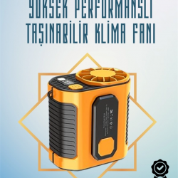 Mey İthalat® Yüksek Hızlı Mini Klima Fan – 11 m/s Rüzgar Gücü, 100 Hız Ayarı