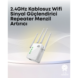 Mey İthalat® Yüksek Hızlı Parazit Önleyici WiFi Repeater Router