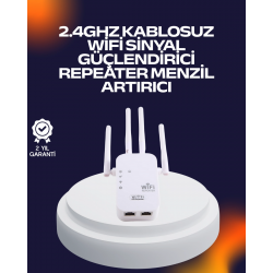 Mey İthalat® Yüksek Hızlı Parazit Önleyici WiFi Repeater Router