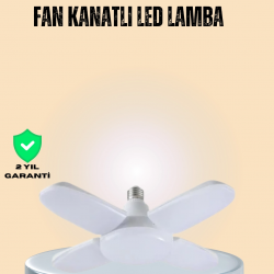 Mey İthalat® Yüksek Işık Güçlü LED Ampül 4 Kollu Katlanır Pervane Tasarım