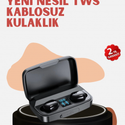 Mey İthalat® Yüksek Kapasiteli A10s TWS Kablosuz Kulaklık Dokunmatik Kontrol