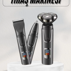 Mey İthalat® Yüksek Performanslı 3 Başlıklı Profesyonel Şarjlı Islak ve Kuru Kullanıma Uygun