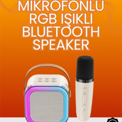 Mey İthalat® Yüksek Performanslı Kablosuz Karaoke Hoparlör
