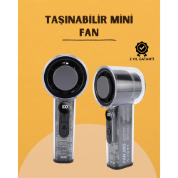 Mey İthalat® Yüksek Verimli Soğutmalı El Fanı | 100 Seviye Hız Kontrolü | 6 Saat Pil Ömrü