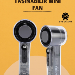 Mey İthalat® Yüksek Verimli Soğutmalı El Fanı | 100 Seviye Hız Kontrolü | 6 Saat Pil Ömrü
