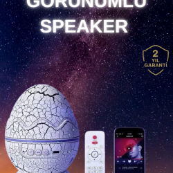 Mey İthalat® Yumurta Şeklinde Su Dalgalı Bluetooth Speaker Lamba Renkli Şarjlı
