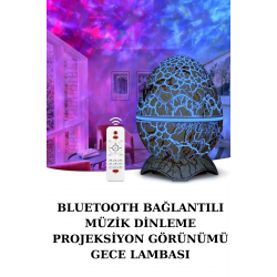 Mey İthalat® Yumurta Şeklinde Su Dalgalı Bluetooth Speaker Lamba Renkli Şarjlı