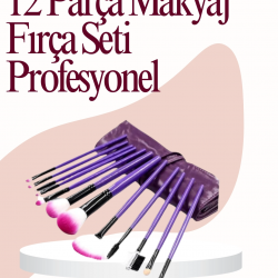 Mey İthalat® Yumuşak Fiber Kıllardan Oluşan 12'li Makyaj Fırçası Seti Göz Farı Allık ve Kontür İçin