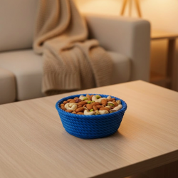 Mey İthalat® Yuvarlak Çerezlik Lacivert Şık Tasarım ve Kompakt Boyut