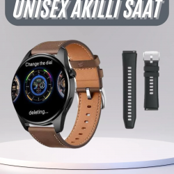 Mey İthalat® Yuvarlak Kasa 46mm Akıllı Saat Android Ve IOS Uyumlu Uyku ve Sağlık Takibi