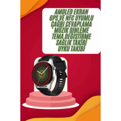 Mey İthalat® Yuvarlak Kasa 46mm Akıllı Saat Android Ve IOS Uyumlu Uyku ve Sağlık Takibi