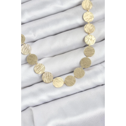 Mey İthalat® Yuvarlak Plaka Model Gold Renk Kadın Kolye