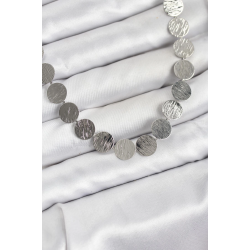 Mey İthalat® Yuvarlak Plaka Model Gümüş Renk Kadın Kolye