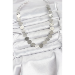 Mey İthalat® Yuvarlak Plaka Model Gümüş Renk Kadın Kolye