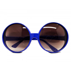 Mey İthalat® Yuvarlak Yeşilçam 80 li 90 lı Yıllar Parti Gözlüğü Retro Mavi Renk