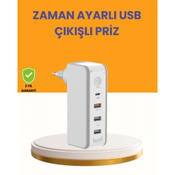 Mey İthalat® Zaman Kontrollü Şarj Cihazı 30W Hızlı Şarj ve Çoklu USB Çıkışı