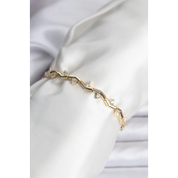 Mey İthalat® Zikzak Model Pirinç Gold Renk Bileklik