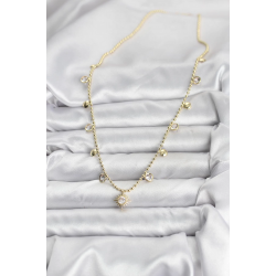 Mey İthalat® Zirkon Taşlı Kutup Yıldızı Model Pirinç Gold Renk Kadın Kolye