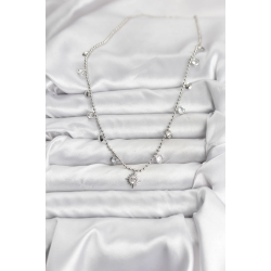 Mey İthalat® Zirkon Taşlı Kutup Yıldızı Model Pirinç Gümüş Renk Kadın Kolye