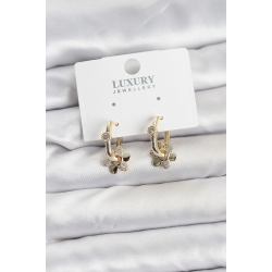 Mey İthalat® Zirkon Taşlı Pirinç Kadın Göçmen Küpesi