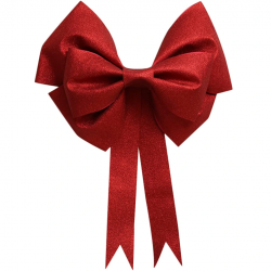 Büyük ve Kaliteli Kırmızı Simli Eva Fiyonk Dekor Yılbaşı Çam Ağacı Kapı Süsü 60 X 65cm