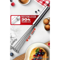 Mey İthalat® Çelik Misketli Yaylı Açılır Kapanır Çırpıcı 304 Paslanmaz Çelik Çırpıcı Çırpma Teli