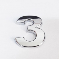 Mey İthalat® Cemax 3 Rakamı 3,75 cm Krom Yapışkanlı