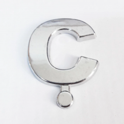 Mey İthalat® Cemax Ç Harfi  3,75 cm Krom Yapışkanlı