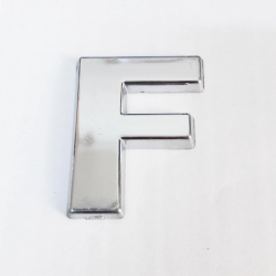 Mey İthalat® Cemax F Harfi  3,75 cm Krom Yapışkanlı