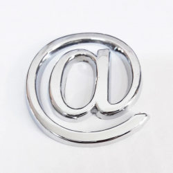 Mey İthalat® Cemax @ İşareti 3,75 cm Krom Yapışkanlı