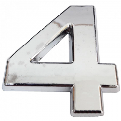 Mey İthalat® Cemax Krom Yapışkanlı 4 Rakamı 5 cm