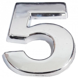 Mey İthalat® Cemax Krom Yapışkanlı 5 Rakamı 5 cm