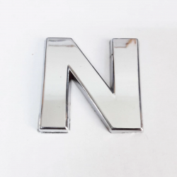 Mey İthalat® Cemax N Harfi  3,75 cm Krom Yapışkanlı