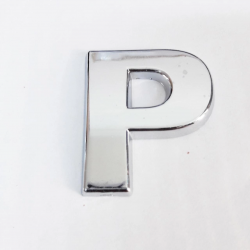 Mey İthalat® Cemax P Harfi  3,75 cm Krom Yapışkanlı