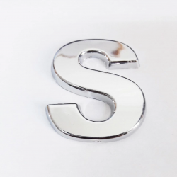 Mey İthalat® Cemax S Harfi  3,75 cm Krom Yapışkanlı