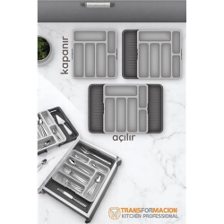 Mey İthalat® Çift Taraflı Uzayabilen Ayarlı Çekmece Içi Kaşıklık