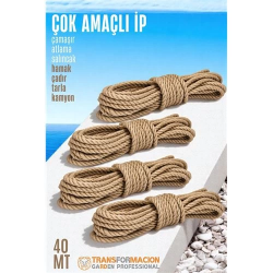 Mey İthalat® Çok Amaçlı Kalın İp Hamak İpi - Çamaşır İpi Salıncak İpi Atlama İpi 40 Metre 721767