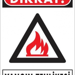 Mey İthalat® Dikkat Yangın Tehlikesi Uyarı Levhası 25x35 KOD:852