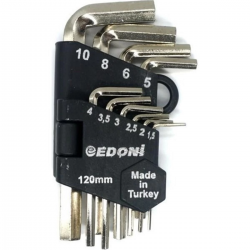 Mey İthalat® Edoni EAS 120 Nikel Allen Seti 10 Parça
