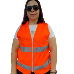 Mey İthalat® Fermuarlı Turuncu İkaz Yeleği XL Beden 59 cm