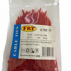 Mey İthalat® FRT Kırmızı 2,5x100 Kablo Bağı