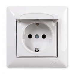 Mey İthalat® Günsan Fantasy Kapaklı Topraklı Priz Beyaz Renk