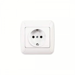 Mey İthalat® Günsan Fantasy Topraklı Priz Beyaz Renk